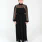 Alana 100% Silk Sheer Maxi Dress - Black