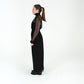 Alana 100% Silk Sheer Maxi Dress - Black