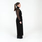 Alana 100% Silk Sheer Maxi Dress - Black