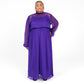 Alana 100% Silk Sheer Maxi Dress - Dark Purple