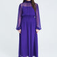 Alana 100% Silk Sheer Maxi Dress - Dark Purple