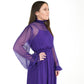 Alana 100% Silk Sheer Maxi Dress - Dark Purple